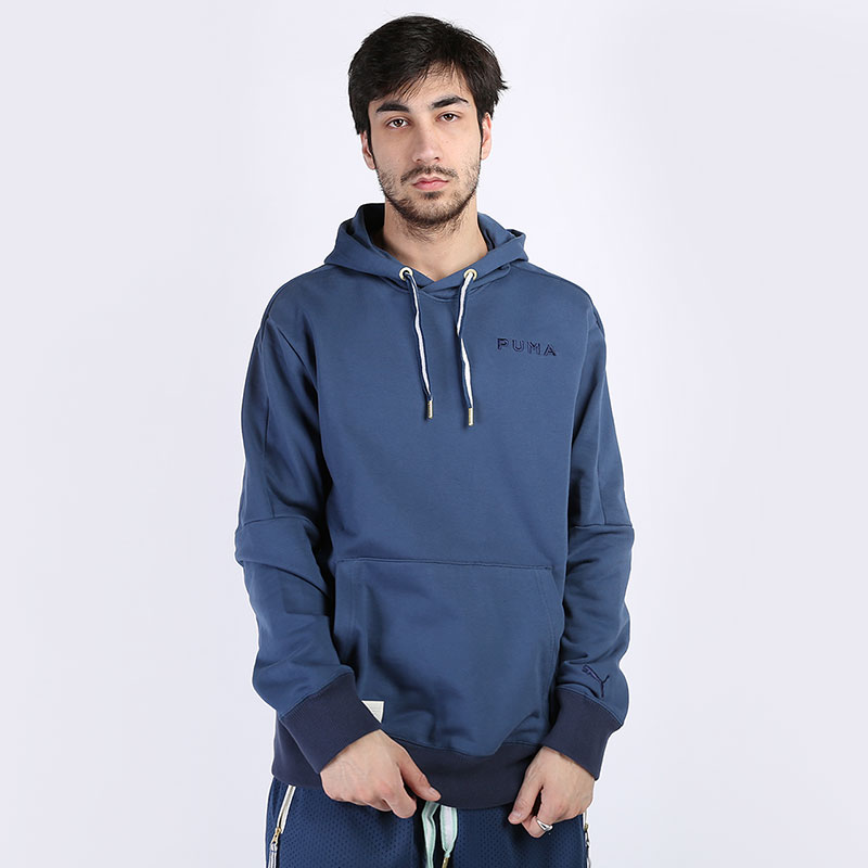 мужская синяя толстовка PUMA Tear Drop Hoodie 59874302 - цена, описание, фото 1